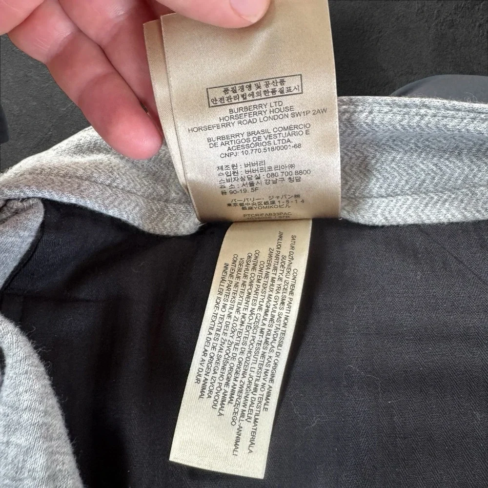 Burberry London England‎ Herringbone Gray Cotton Dress Pants Size 56 EU Thick